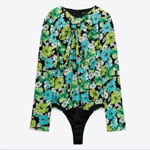 Zara Floral Long Sleeve Bodysuit